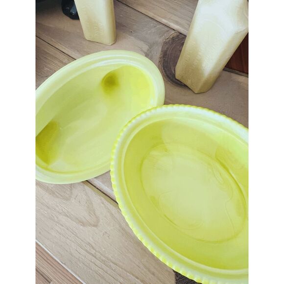 Westmoreland Mould Large Hen on Nest Mosser Glass USA – Dandelion Slag Yellow - Picture 6 of 7